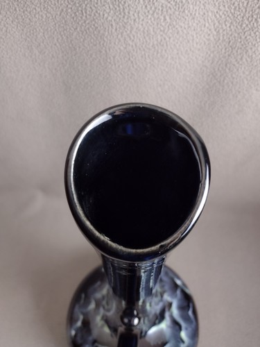 ROYAL HAEGER 408 BLACK DRIP GLAZE PITCHER EWER VASE 18" TALL VINTAGE MCM - Picture 8 of 13