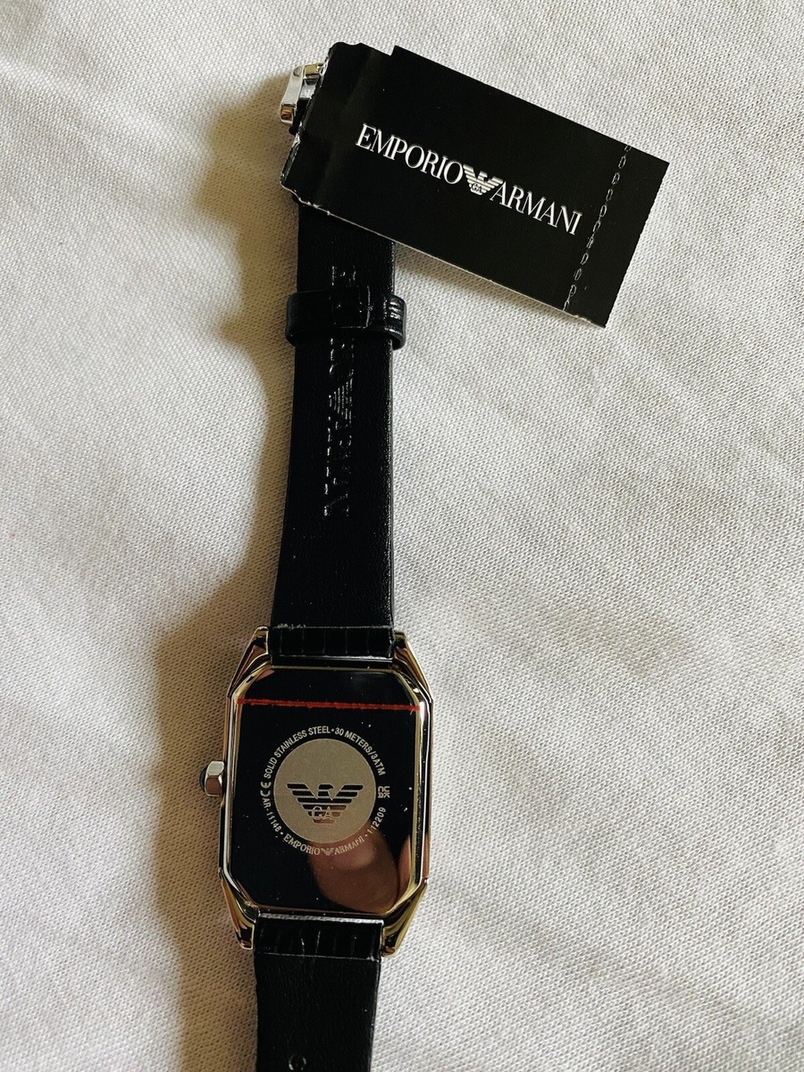 Brand New Emporio Armani's Women's Two-Hand Black Leather