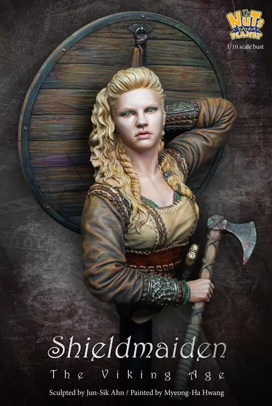 Nuts Planet 1/10 The Viking Age Shield maiden Resin Bust Model Kit #NP-B013