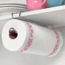 Under the Shelf Kitchen Wall Mount Bathroom Paper Towel Holder Chrome Metal