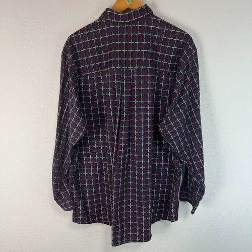 90s Trader Bay Long sleeve shirts Oversized Plaid Vintage Size XL Multicolor - Picture 5 of 6