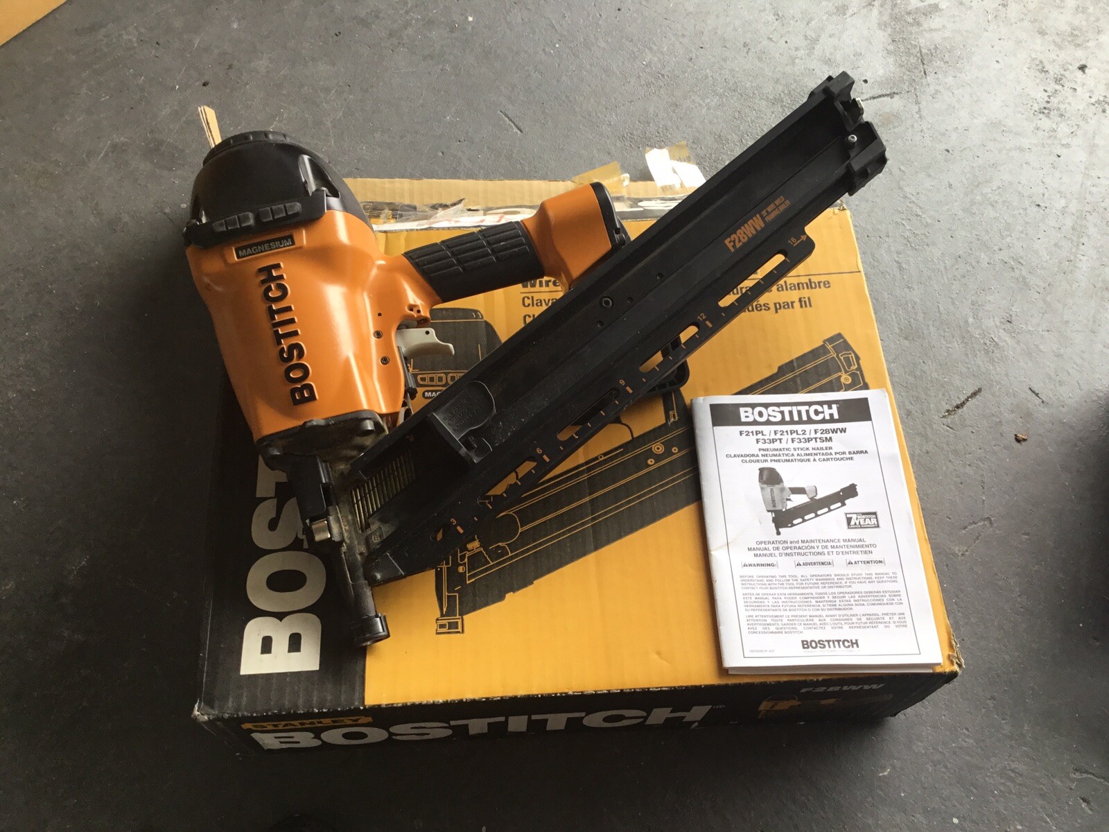 BOSTITCH F28WW Air Angled Framing Nailer Yellow 77914041214 eBay