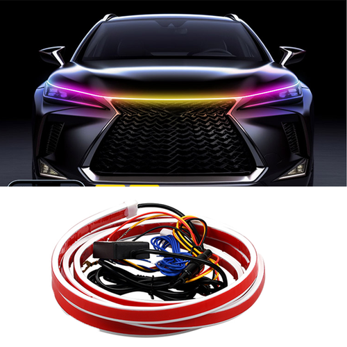 APP Control Coche RGB LED Campana Luz Motor Cubierta Luz de Funcionamiento Diurno Decorativa