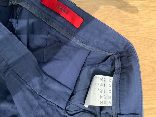 Hugo Boss Hose Chino Blau Dunkelblau Marine 34 Marlene Weites Bein - Bild 3 von 5
