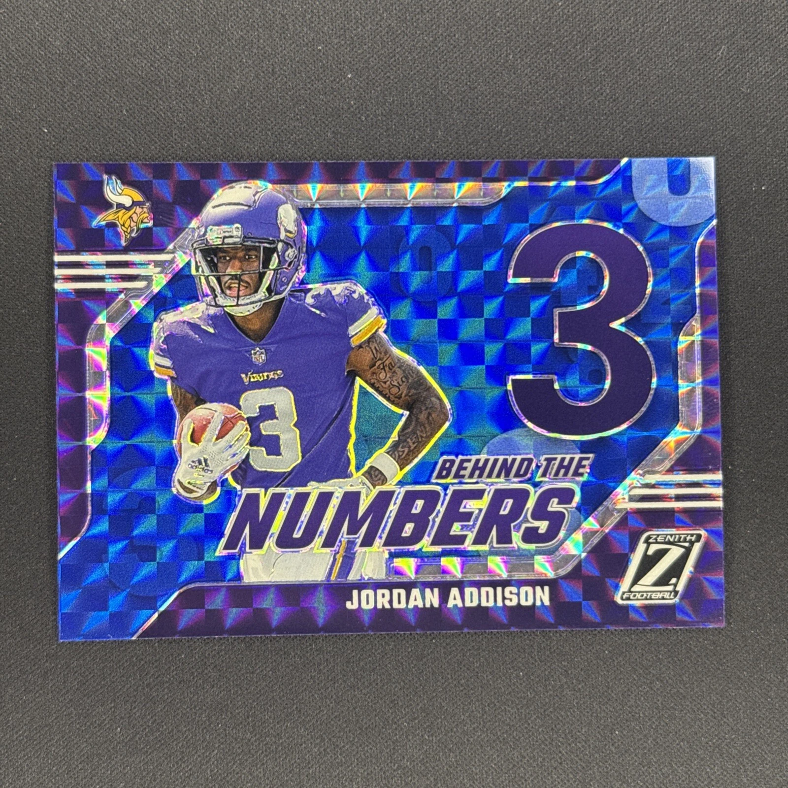 2023 Panini Zenith - Behind The Numbers Blue #14 Jordan Addison (RC)