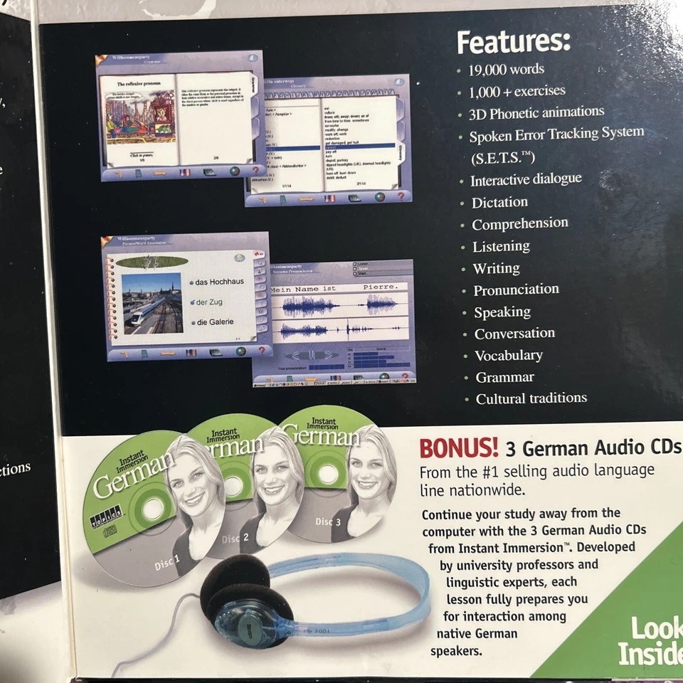 Topics Entertainment Learn German Language Deluxe 8 CD Disc Set PC Interactive  - Image 3 of 4