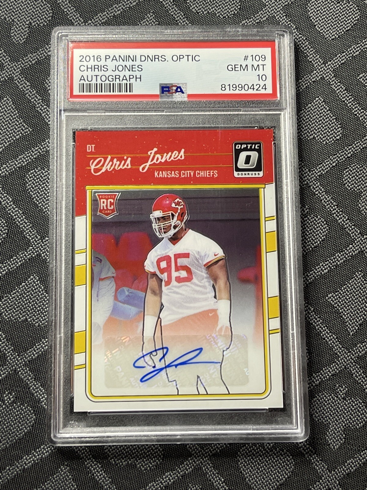 Chris Jones Panini Donruss Optic #109 Autograph