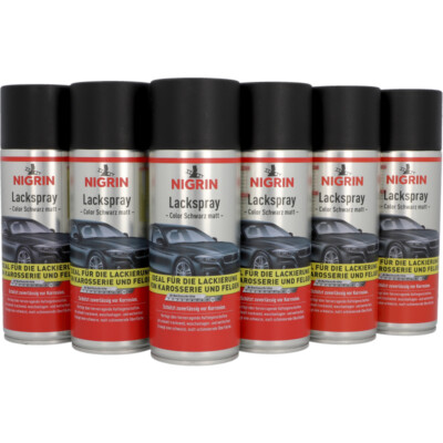 6x Lackspray Schwarz Matt Von Normfest – 400ml Dose, Kratzfester Basislack Für Auto & Mehr