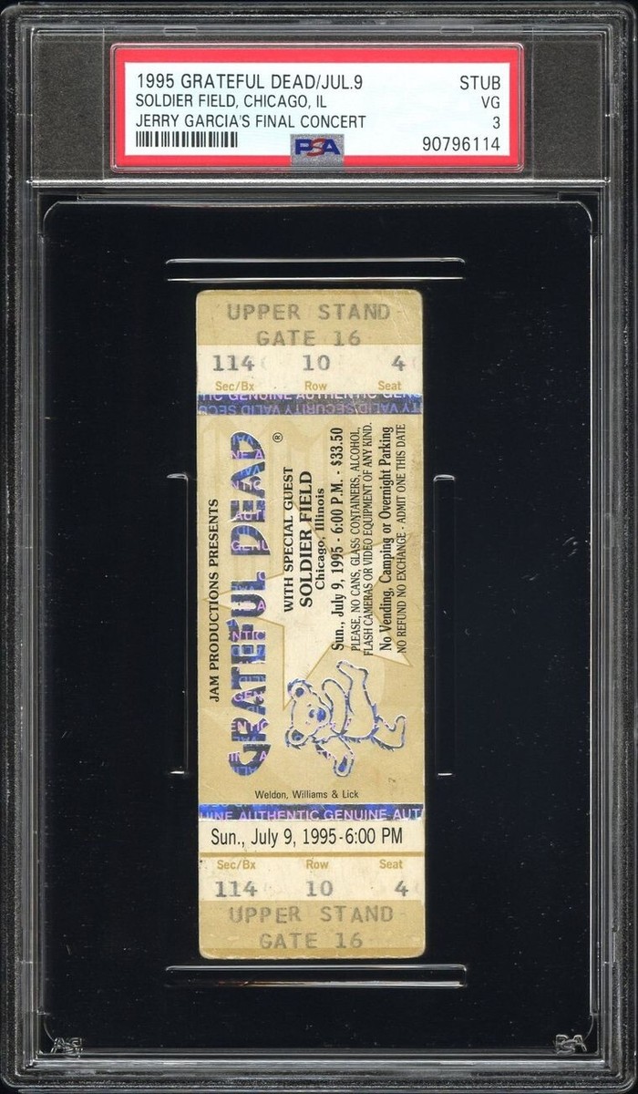 GRATEFUL DEAD JERRY GARCIA FINAL CONCERT TICKET STUB 1995🎟CHICAGO