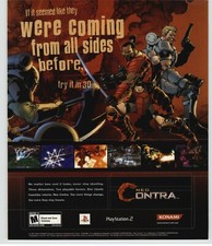 Neo Contra PS2 Playstation 2 2004 Vintage Poster Ad Art Konami NES SNES Rare