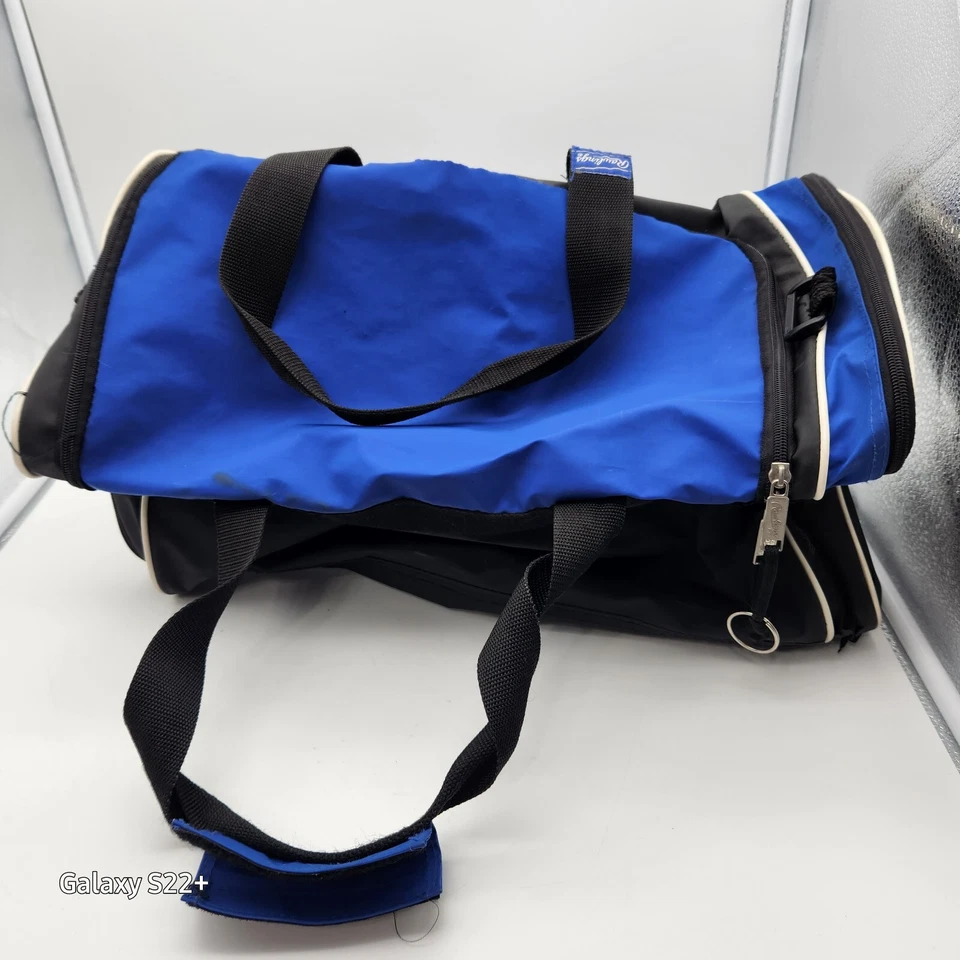 RAWLINGS Gimnasio Viaje Lona Deportes Azul Negro Bolsa Zapato Inserto S#4104W BOLSILLOS Foto 4 de 4