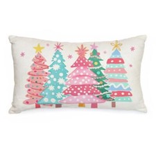Christmas Pillow Cover 12X20 Inch Watercolor Christmas Tree Stars 12" x 20"