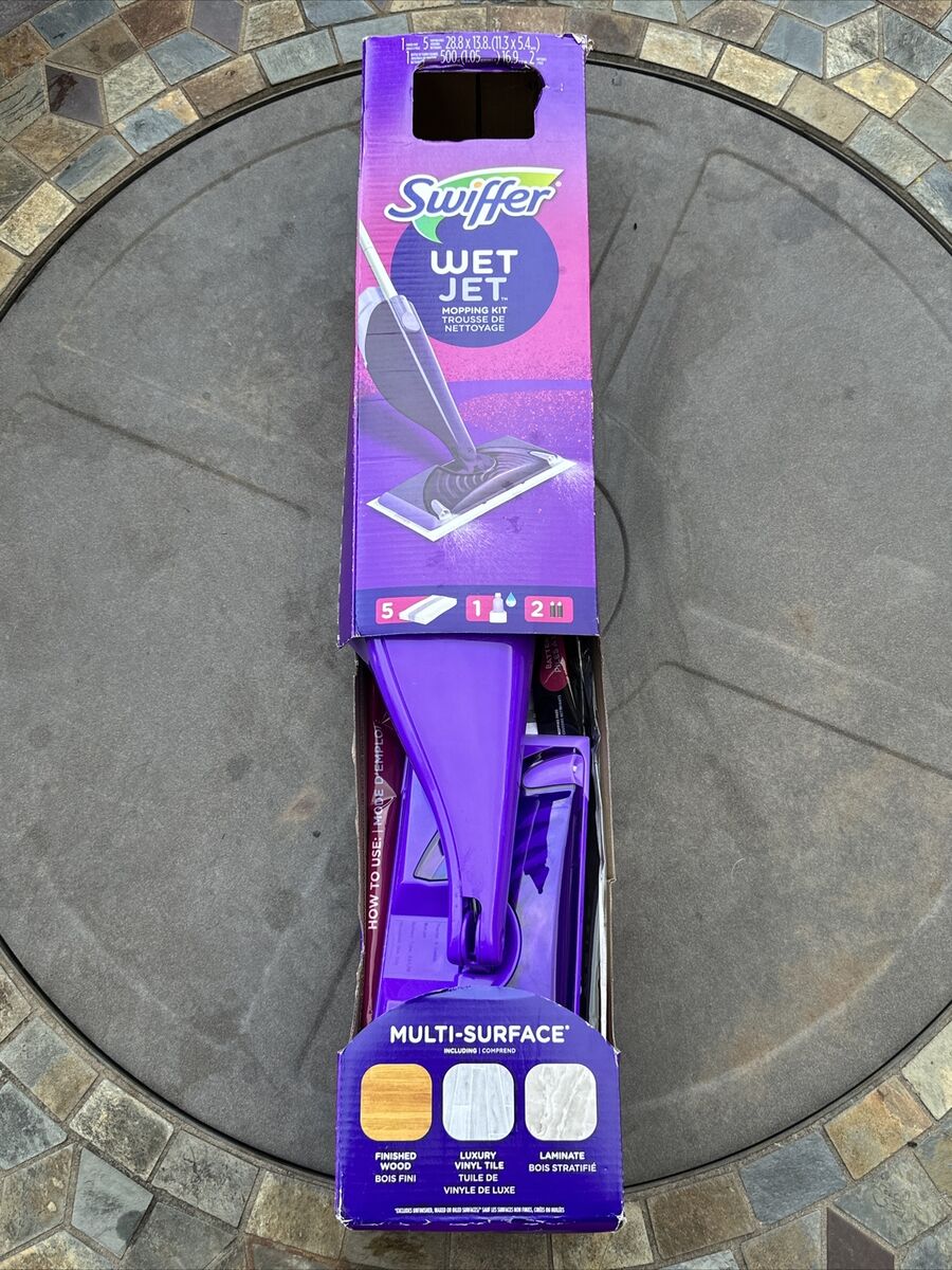 SWIFFER Wet Jet Mop Starter Kit: Spray Mop 5-Pads Cleaning
