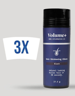 3x Haarverdichter Volume+ Streuhaar Schütthaar Haarausfall schwarz