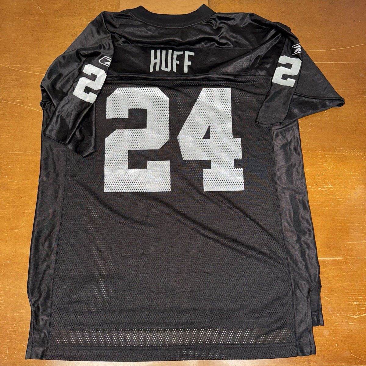 Oakland Raiders Jersey Mens Large Black #24 Huff Reebok NFL