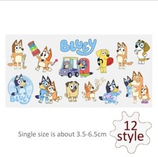 1 Piece Cartoon Bluey 12 images UV DTF sheet, Transfer Stickers smooth surfaces