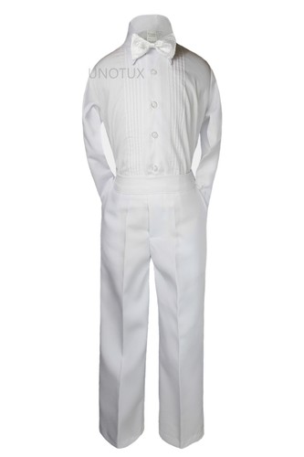 Baby Toddler Boys 4pc Wedding Christening Paisley Vest Set White or Black S-20 - Picture 4 of 7