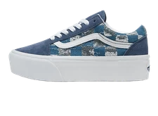 VANS FU OLD SKOOL STACKFORM Sneakers (AHU) Glimmer Check Vintage Indigo New