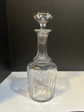 British Clear Fluted / Panel Cut Crystal 12” Decanter Circa 1870s Numbered