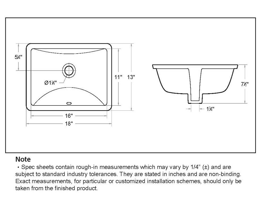 18 Inch Undermount Bathroom Sink Small Rectangle Undermount