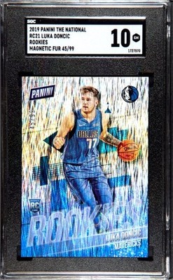 2019 PANINI THE NATIONAL ROOKIES MAGNETIC FUR RC21 LUKA DONCIC RC (45/99) SGC 10