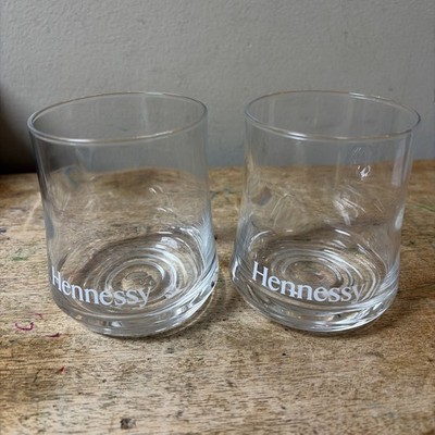 2 Hennessy Cognac France Glasses Brandy White Lettering