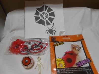 NEW HALLOWEEN LOT LADYBUG PET COSTUME MARDI-GRA EYE MASK PUMPKIN STENCIL SHEETS