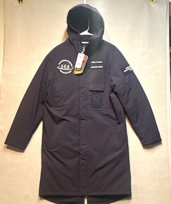 NEW PUMA x Saysky Team Jacket Men's M Navy Blue Long Hood Parka Coat Running