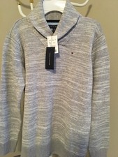 Tommy Hilfiger Sweater Boys Gray Shawl Collar Pullover Sweatshirt XL 20 