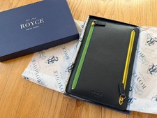 ROYCE New York - Black Leather RFID Four Zip Organizer Travel Case - NEW