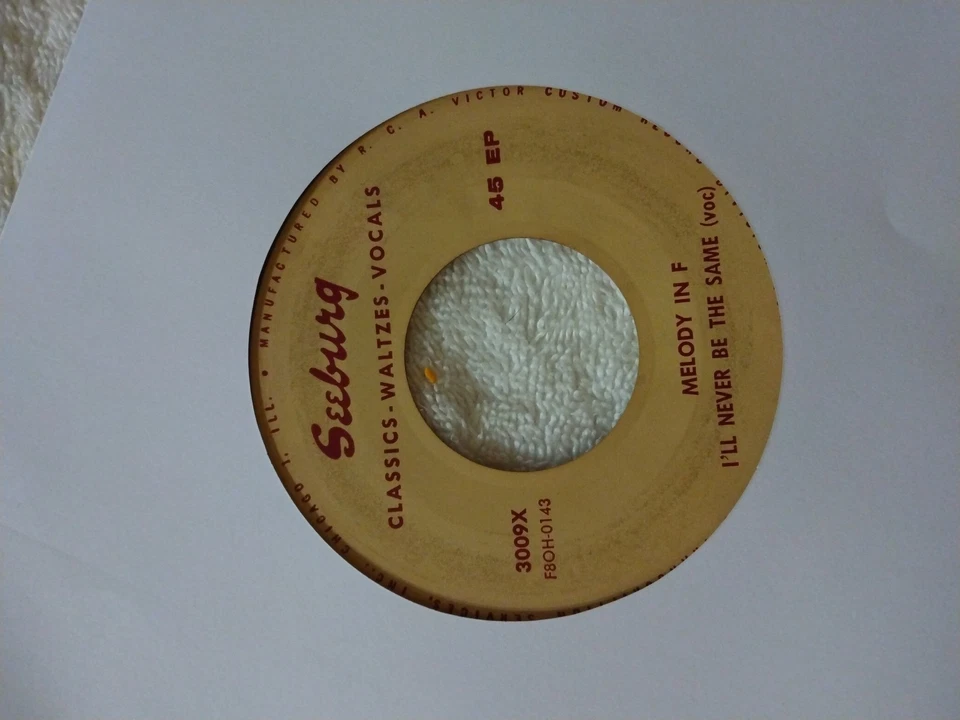 SEEBURG BACKGROUND MUSIC LIBRARY 45 RPM Lot Of 8 Classics Waltz's Vocals Red Vin - Image 2 of 4