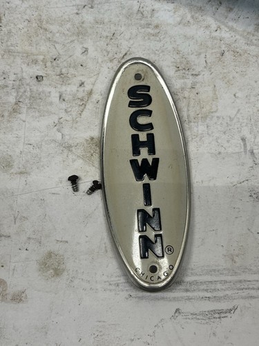 Vintage Schwinn Oval Head Badge White Varsity Continental Speedster Breeze