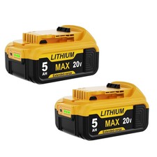 2Pack For DeWalt 20V 20 Volt Max XR 5.0AH Lithium Ion Battery DCB206-2 DCB205-2