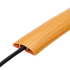 Floor Cord Cover 4ft, Cord Hider for Floor Cable Management Yellow Wood