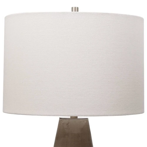 Farmhouse Table Lamp 27 1/2" Tall Taupe Gray Ceramic White Shade for Living Room - Picture 4 of 5