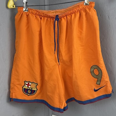 Vtg Barcelona 2006/2007 Away Soccer Shorts Training Orange #9 Eto'o Rare Mens M