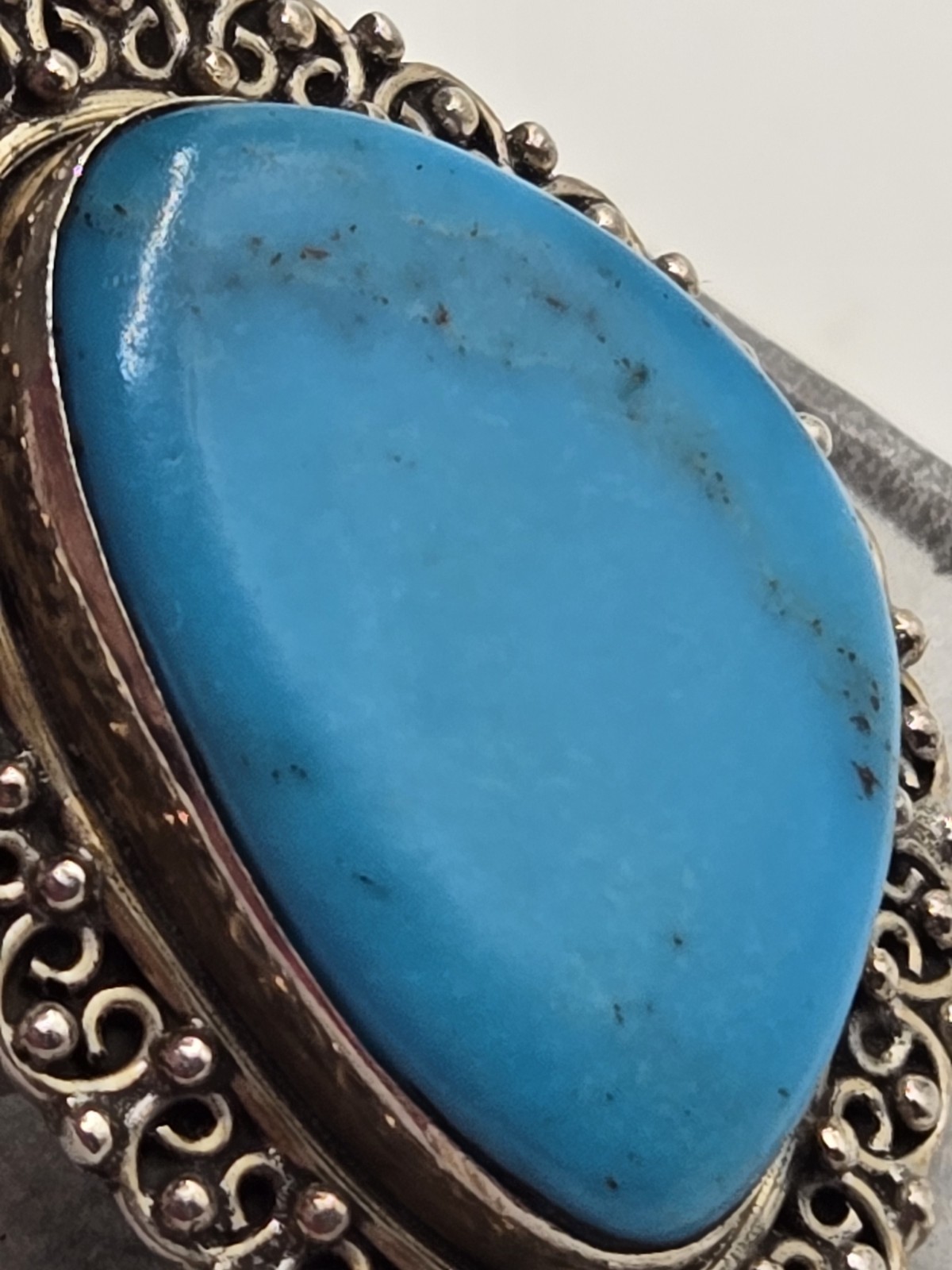 Large Sterling Silver Turquoise Statement Ring Bo… - image 4