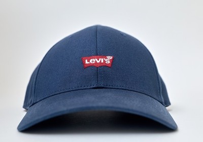 Original Levi's Housemark FlexFit Baseball Cap Navy Blue Adjustable One Size