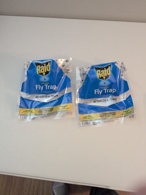 2 Pack Raid Fly Bag, Outdoor Fly Trap, Attracts and Traps Flies