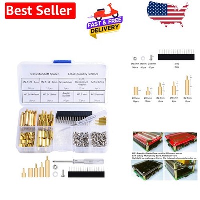 Durable 220PCS Hex Standoffs with Screwdriver - Ideal for Raspberry Pi Users