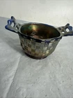 Vintage Fenton Carnival Glass Basket Weave Bowl Black Berry Purple
