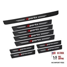 Car Door Sill Protector, Carbon Fiber Rear Bumper Guard Strip, 9 PCS Black