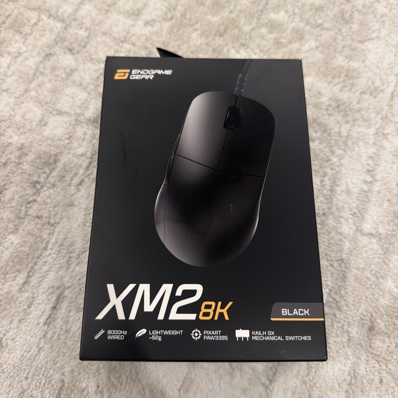 Endgame Gear XM2 8K Gaming Mouse, 8000hz 52g Superlight Black Wired PAW3395