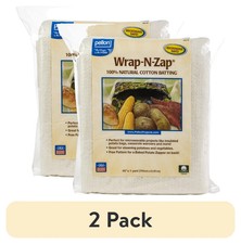 2 Pack Wrap-N-Zap Quilting Batting, Off-White 45" X 36" Precut Package
