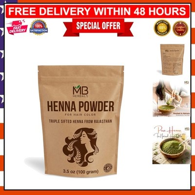 Organic Henna Powder 100g for Hair | Natural & Preservative-Free Coloring