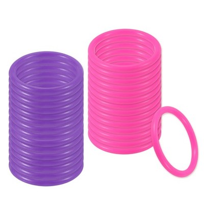 60 Wurfringe 2,8'' für Flaschen Karneval rosa/violett