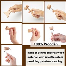 Wooden Face Massager Roller For Wrinkle Removal Skin Scraping Lifting