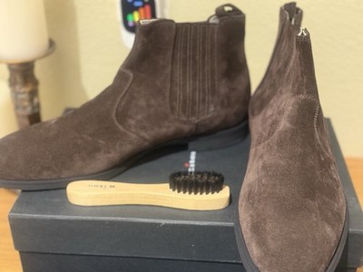 $2399 Nib Kiton Hand Made In Italy Men s Brown Suede Ankle Boots Uk9.5 Us 10.5m