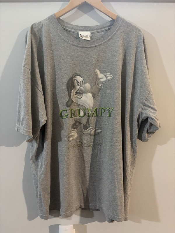 Disney Grumpy Shirt Mens XXLarge Gray Walt Disney World Graphic Tee Snow White