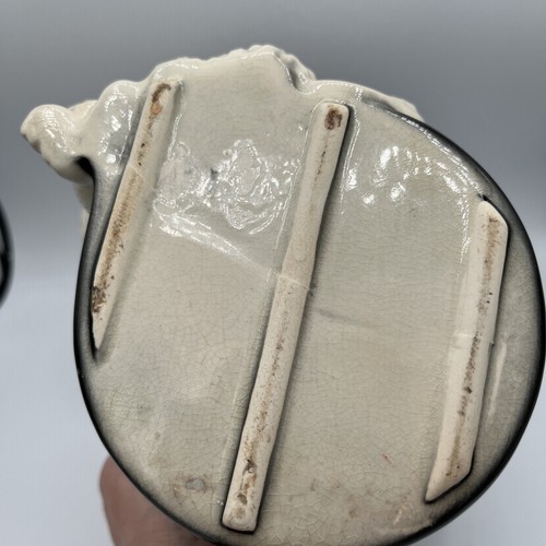 Maceta caniche de cerámica vintage Royal Copley rara blanca y negra de 6,5” 1940-50 - Imagen 7 de 12